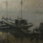  “Niebla del Riachuelo” . óleo sobre lienzo . 67x77 cm . 1953