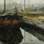 “Puerto” . óleo sobre lienzo . 26x31 cm . 1961