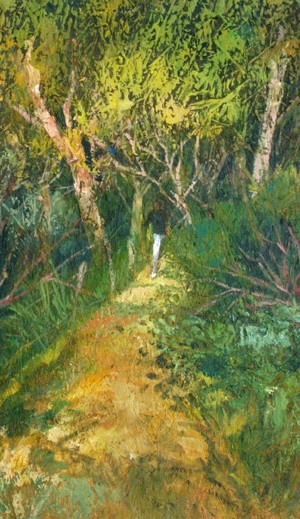 Carlos Alonso . “Mi Jardín, Unquillo” . óleo sobre aglomerado . 100 x 80 cm . 2000