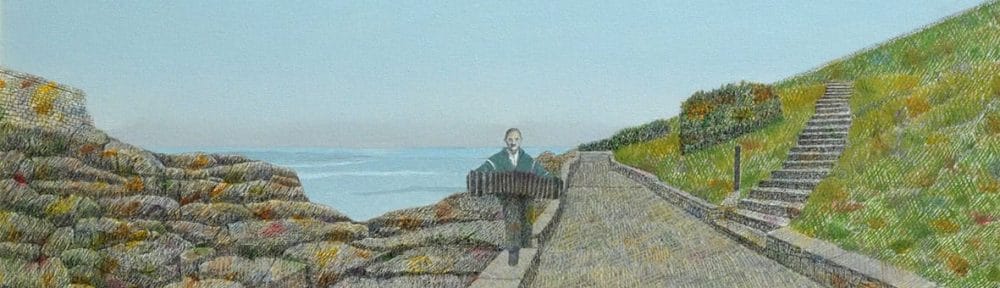 Astor en playa chica. Óleo sobre hardboard. 50x70cm. 2010