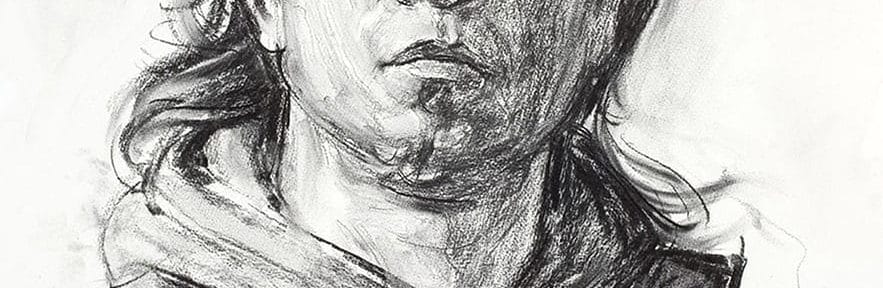 Hombre con Pañuelo . carbón sobre papel . 76x56cm . 2009