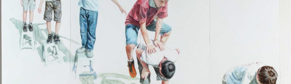 El rango. Acuarela y temple sobre papel. 120x120cm. 2016