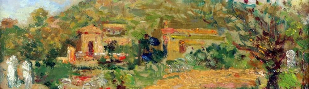 Paisaje de Río Ceballos . óleo sobre cartón . 19x24cm . 1945
