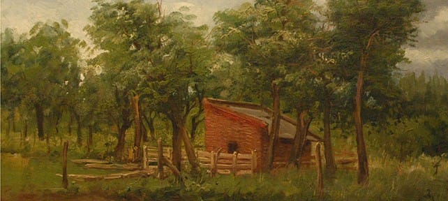 Al Borde del Monte . óleo sobre tabla . 32x40cm . 1895