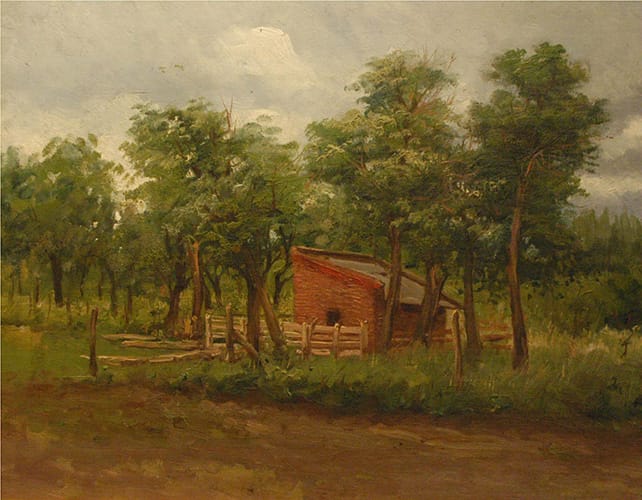 Al Borde del Monte . óleo sobre tabla . 32x40cm . 1895