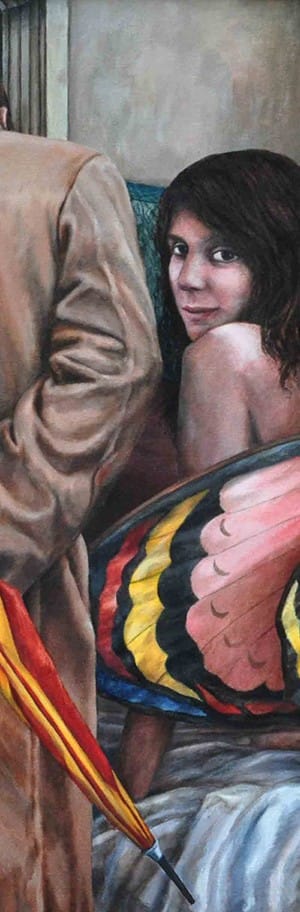 La Noche Huyendo del Día . óleo sobre lienzo . 80x100cm . 1995