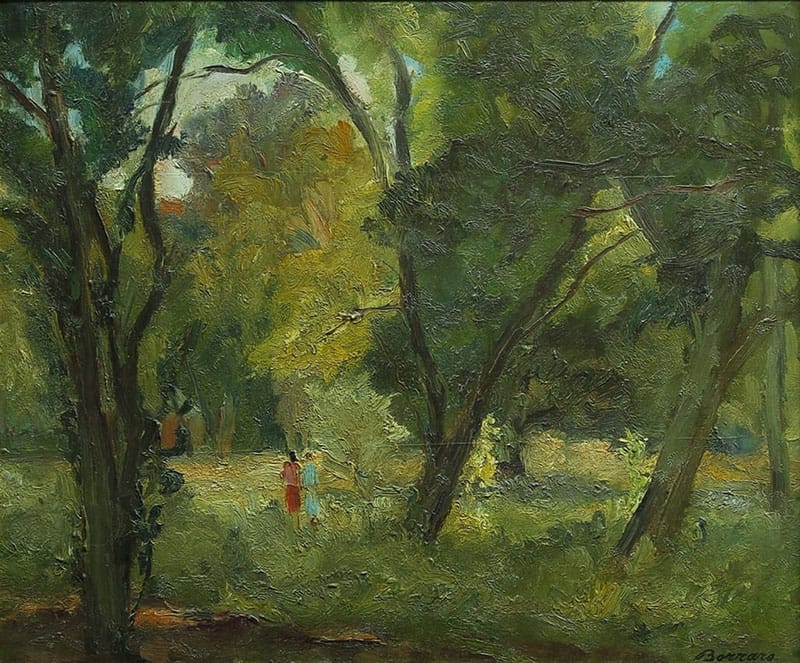 Paisaje . óleo sobre cartón . 49x58cm . 1950