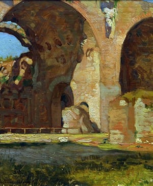 Basílica de Constantino, Roma . óleo sobre tabla . 23x32cm . 1907