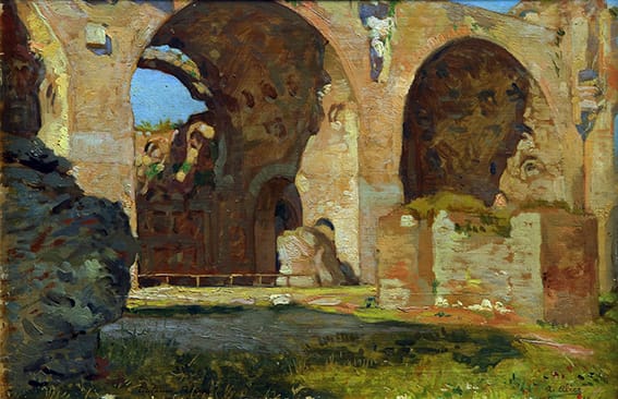Basílica de Constantino, Roma . óleo sobre tabla . 23x32cm . 1907