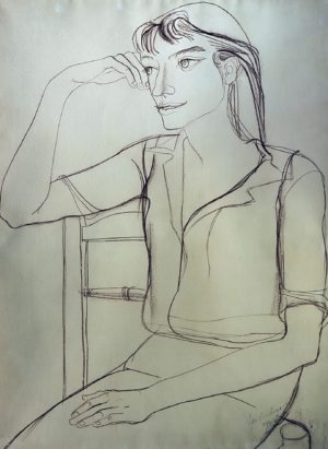 Figura . carbonilla sobre papel . 100x70cm . 1956