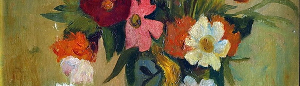 Anémonas . óleo sobre cartón . 54x43cm . 1948