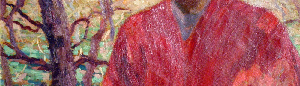 El Poncho Rojo . óleo sobre lienzo . 78x69cm . 1924