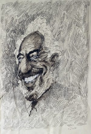 Homenaje a Raúl . carbonilla sobre papel . 30x44cm . 2003