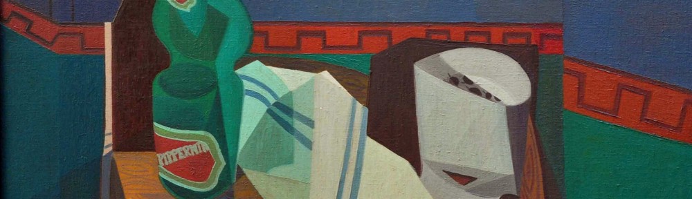 La Botella, Homenaje a Pettoruti . óleo sobre lienzo . 60x80cm . 1948