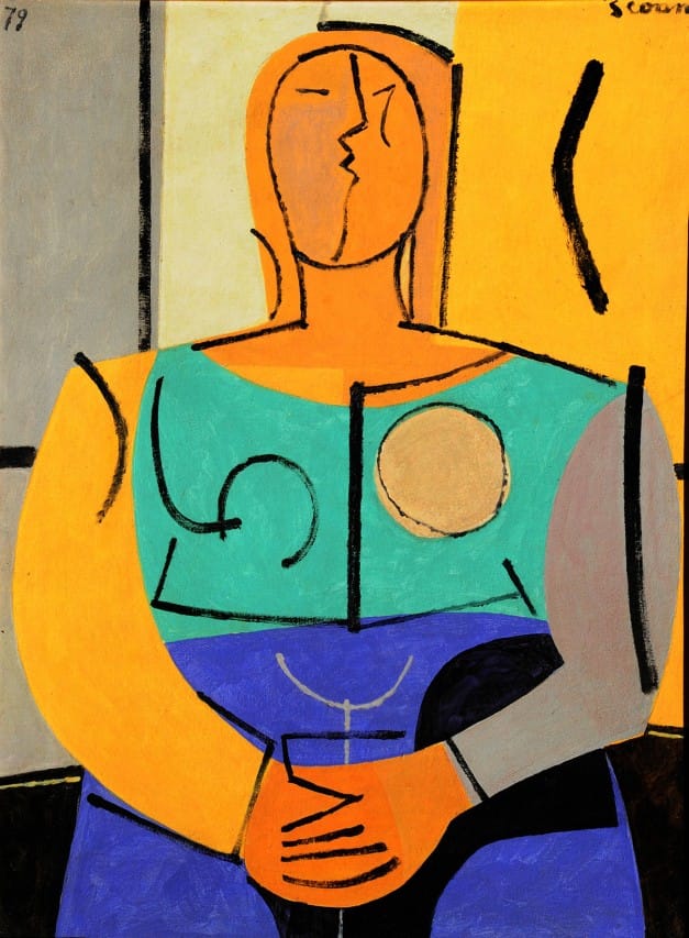 Figurade Mujer . óleo sobre lienzo . 80x60cm . 1979