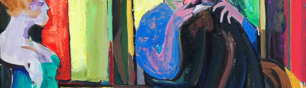 Pareja en el Café . óleo sobre lienzo . 60x73cm . 1977