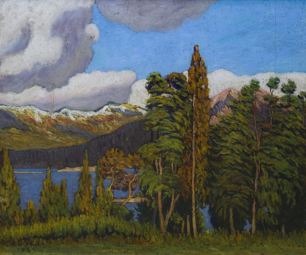 Junto al lago - Oleo sobre tabla - 51 cm x 60 cm - Año 1929