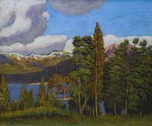 Junto al lago - Oleo sobre tabla - 51 cm x 60 cm - Año 1929