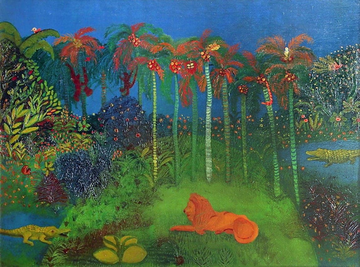 León de mi Zoológico . óleo . 50x70cm . 1977