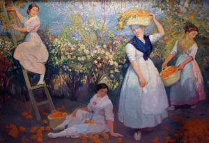 Cosechando . óleo sobre lienzo . 107x153cm . 1920