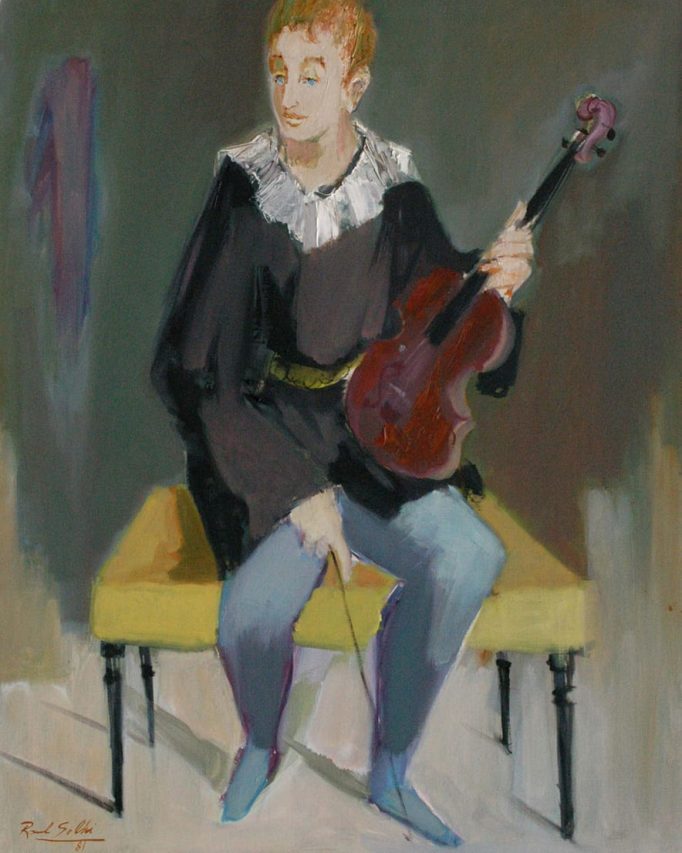 Violinista de Orquesta . óleo sobre lienzo . 100x70cm . 1981
