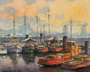 “Atardecer sobre Riachuelo” . óleo sobre hardboard . 40x50 cm . 1950 “Atardecer sobre Riachuelo” . óleo sobre hardboard . 40x50 cm . 1950