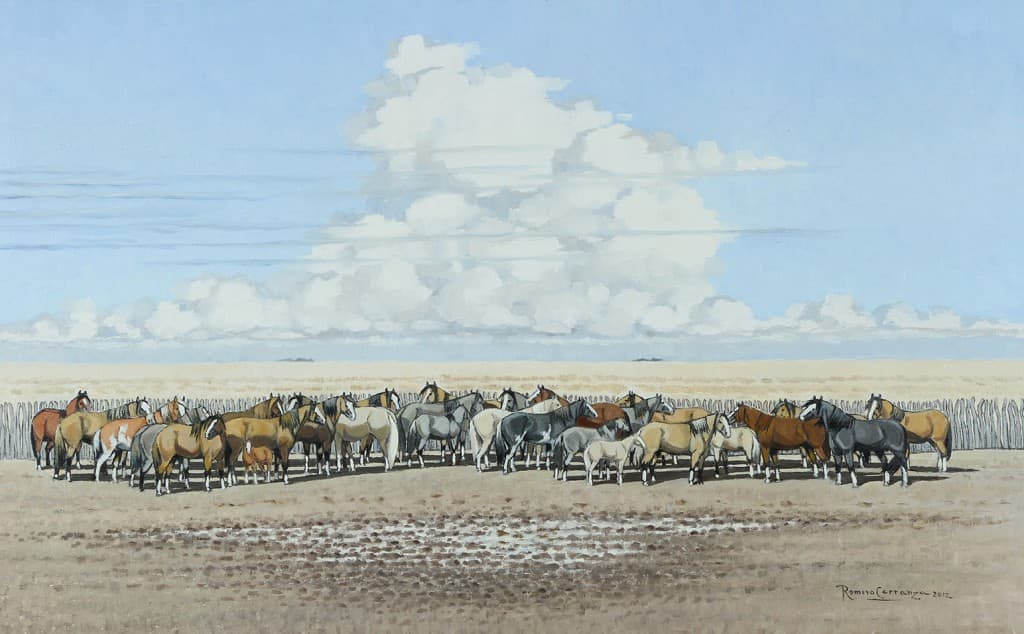La Manada en el Corral . óleo sobre lienzo . 50x80cm . 2012 La Manada en el Corral . óleo sobre lienzo . 50x80cm . 2012