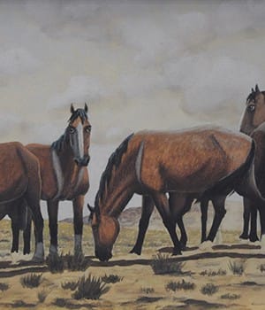 Florencio Molina Campos . Los Malacaras de Manuel el Zorro . témpera sobre papel . 18x29cm . 1950