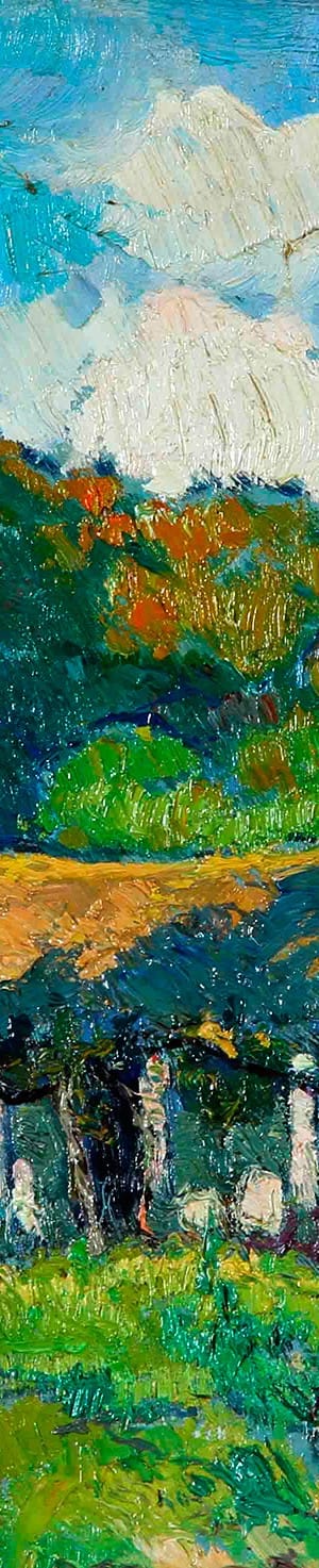 Atilio Malinverno . Rancho en Salsipuedes . óleo sobre cartón .32x43cm . 1928