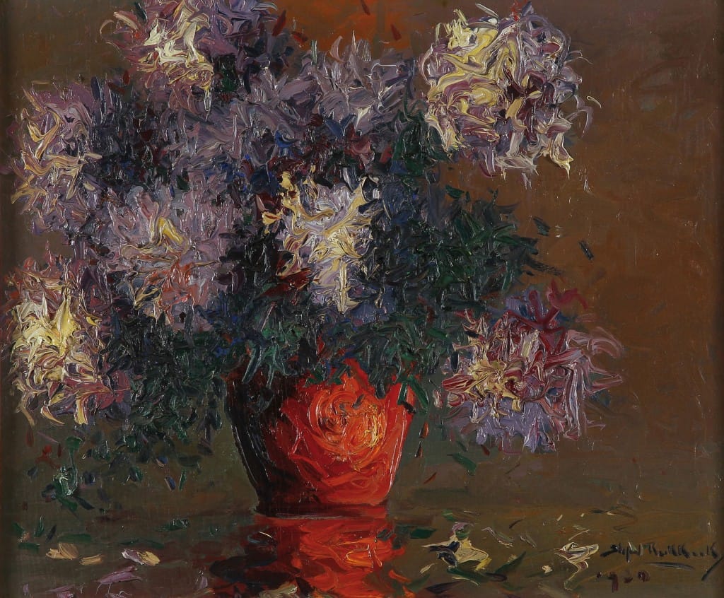 Crisantemos . óleo sobre tabla . 50x60cm . 1930 Crisantemos . óleo sobre tabla . 50x60cm . 1930