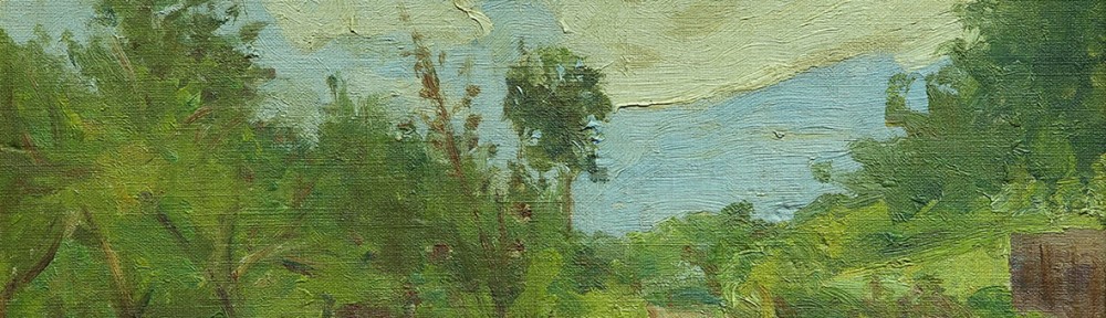 Paisaje de Italia . óleo sobre cartón . 22x40cm . 1899