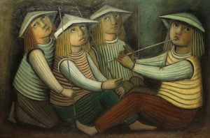 Jóvenes . óleo sobre lienzo . 70x100cm . 1960