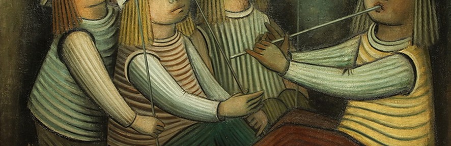 Jóvenes . óleo sobre lienzo . 70x100cm . 1960