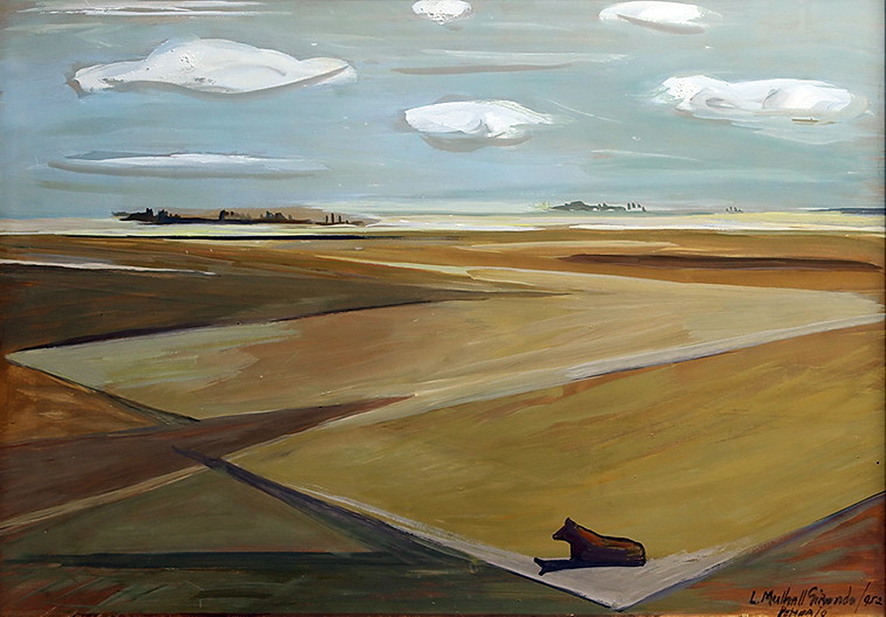 Campo Arado . témpera sobre table . 50x70cm . 1952