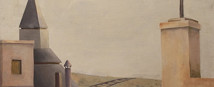 La Estación . óleo sobre lienzo . 35x45cm . 1979
