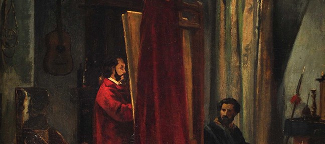 El Pintor en su Taller . óleo sobre lienzo . 65x54cm . 1859