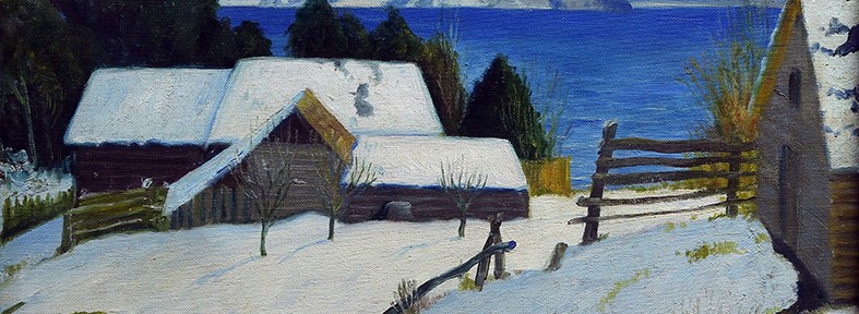 Paisaje Nevado . óleo sobre lienzo . 41x54cm . 1960
