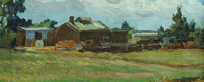 Mi Ranchito . óleo sobre tabla . 27x37cm . 1946