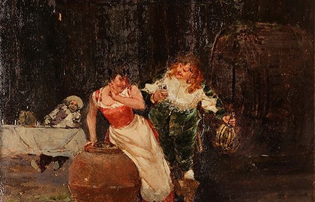 La Invitación . óleo sobre lienzo . 45x30cm . 1920