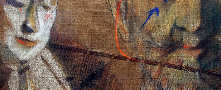 Rembrandt nos Mira . técnica mixta . 56x60cm . 1980
