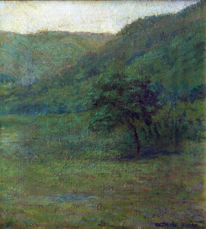 Paisaje . óleo sobre lienzo . 30x28cm . 1920
