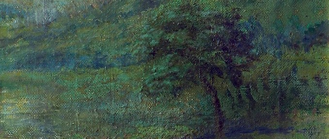 Paisaje . óleo sobre lienzo . 30x28cm . 1920