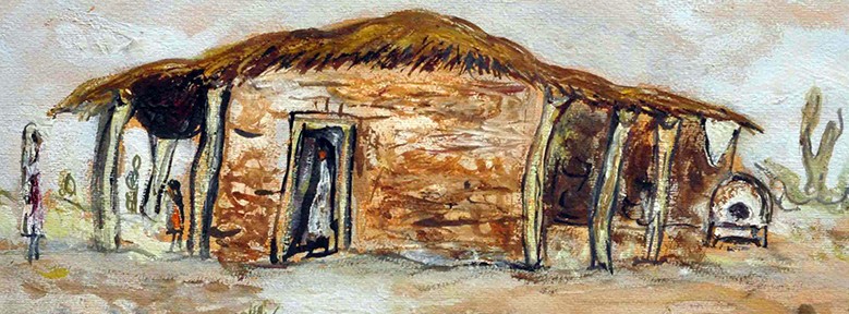 Ranchito . técnica mixta . 23x33cm . 1957