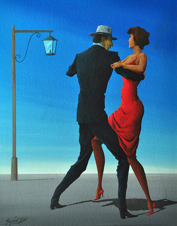 Figura de Tango . acrílico sobre cartón . 50x40cm . 1985