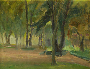 El Parque . óle sobre cartón . 26x32cm . 1940