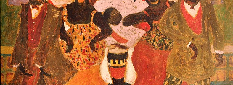 Candombe . óleo sobre cartón . 48x62cm . 1928