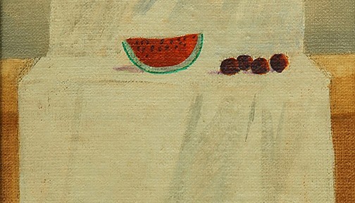 Las Mesas II . acrílico sobre cartón . 18x13cm . 1982
