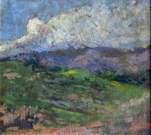 Paisaje . óleo sobre lienzo . 23x25cm . 1915