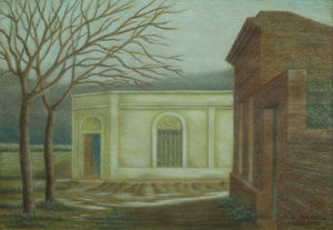 Suburbios, Chascomús . pastel sobre papel . 20x28cm . 1950