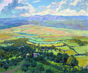 Paisaje Serrano . óleo sobre lienzo . 120x144cm . 1956